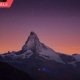 تصویری از کوه ماترهورن در نمای شب